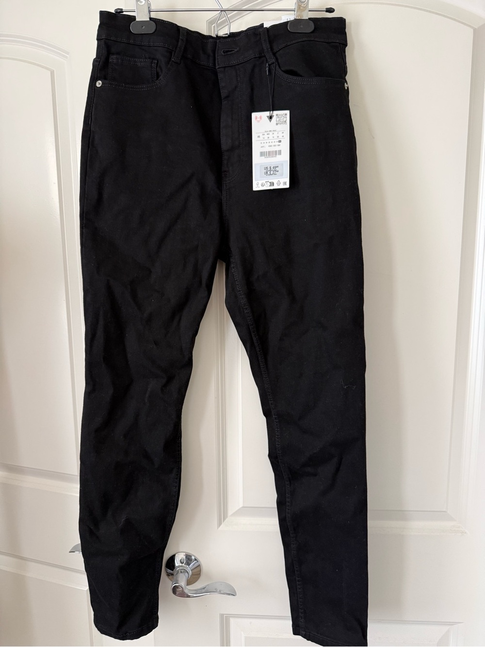 Zara Woman’s Black Slim High-Rise Fit Jeans size 46
